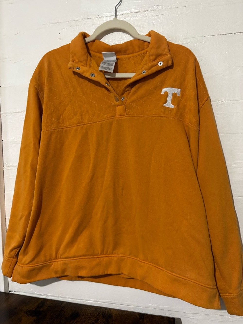 Champion Orange Snap-Quarter Fleece Pullover